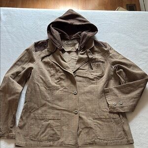 Brown vintage Hooded Women's Jacket